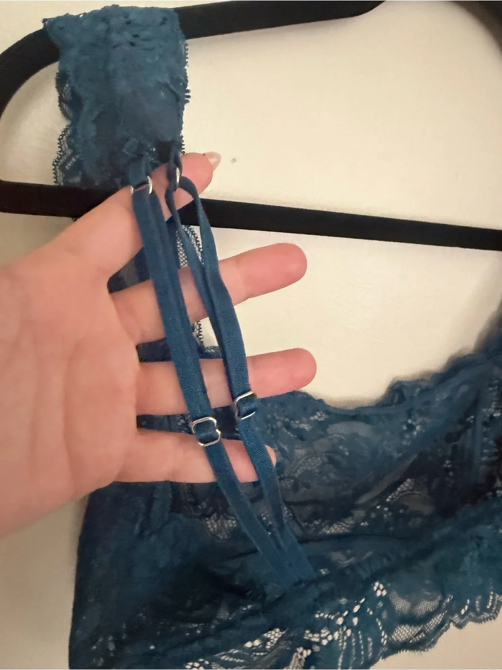 Free People- Lace Bralette with Wide Straps in Teal